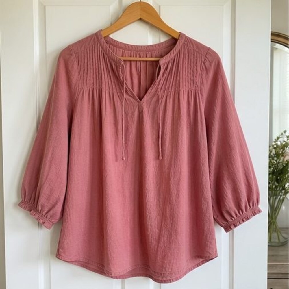 Rust Button Blouse